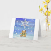 Teddy Bear mit Snowflake Parachute Karte (Gelbe Blume)