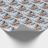 Teddy Bear mit Snowman Geschenkpapier (Ecke)