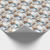 Teddy Bear mit Snowman Geschenkpapier (Ecke)