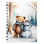Teddy Bear mit Snowman Notizblock (Vorderseite)