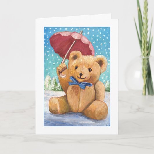 Teddy Bear mit Sonnenschirm Weihnachten (Vorderseite)