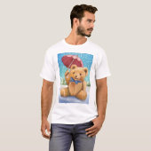 Teddy Bear mit Sonnenschirm Weihnachten T-Shirt (Vorne ganz)