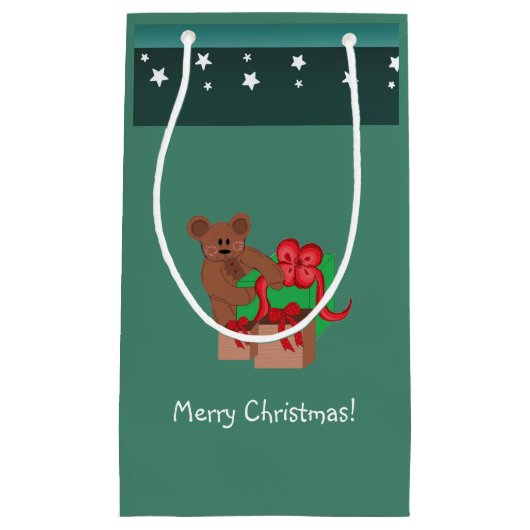 Teddy Bear mit Weihnachtsgeschenken Kleine Geschenktüte (Vorderseite)