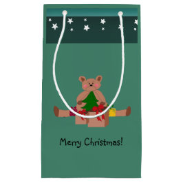 Teddy Bear mit Weihnachtsgeschenken Kleine Geschenktüte