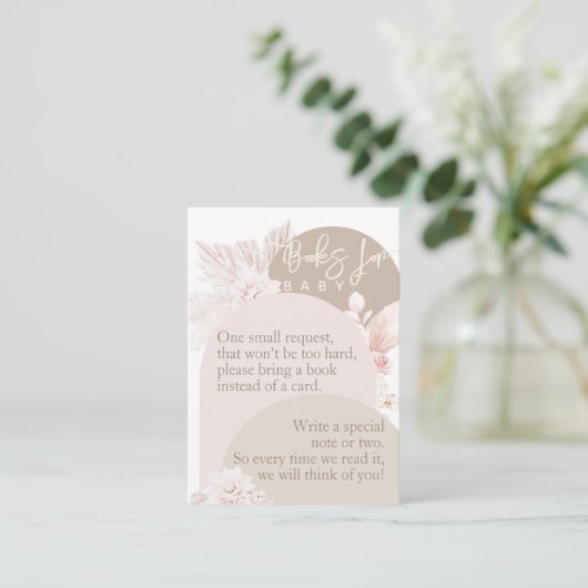 Teddy Bear Modern Boho Girl Baby Showbook Begleitkarte (Stehend Vorderseite)