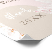 Teddy Bear Modern Boho Girl Baby Shower Fower Boar Poster (Ecke)