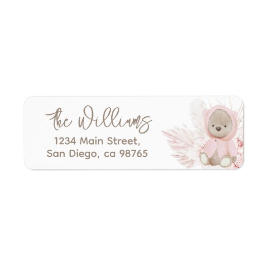 Teddy Bear Modern Boho Girl Babydusche (Vorne)