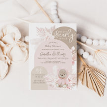 Teddy Bear Modern Boho Girl Babydusche