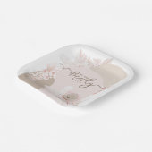 Teddy Bear Modern Boho Girl Babydusche Pappteller (Gewinkelt)