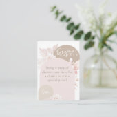 Teddy Bear Modern Boho Girl Babydusche Winzer Begleitkarte (Stehend Vorderseite)