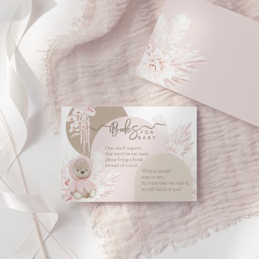 Teddy Bear Modern Boho Girl Duschbücher für Kinder Begleitkarte