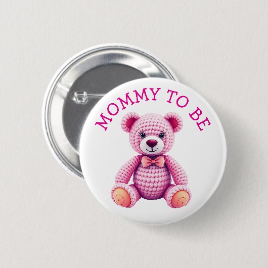 Teddy Bear | Mommy to Be Baby Shower Button (Vorne & Hinten)