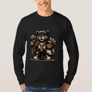 Teddy Bear Money Swag Hip Hop Rapper Graphic Tropf T-Shirt