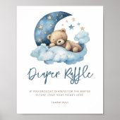 Teddy Bear Moon Babydusche Windelwindeln Poster (Vorne)