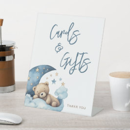 Teddy Bear Moon Babyduschkarten & Geschenke Sockelschild