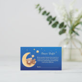 Teddy Bear Moon Blue Baby Shower Diaper Raffle Begleitkarte (Stehend Vorderseite)