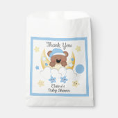 Teddy Bear Moon Clouds Stars Baby Boy Dusche Geschenktütchen (Vorderseite)