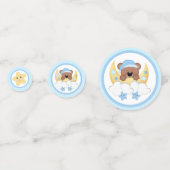 Teddy Bear Moon Clouds Stars Baby Boy Dusche Konfetti (Vorderseiten)