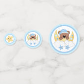 Teddy Bear Moon Clouds Stars Baby Boy Dusche Konfetti (Rückseiten)
