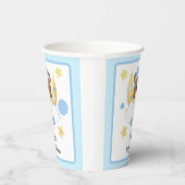 Teddy Bear Moon Clouds Stars Baby Boy Dusche Pappbecher (Rechts)