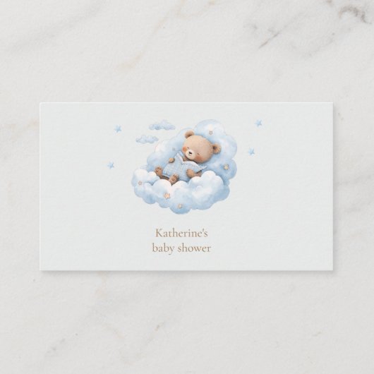 Teddy Bear Moon Diaper Raffle Ticket Begleitkarte (Rückseite)