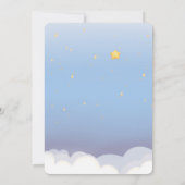 Teddy Bear Moon Dreamy Soft Blue Baby Shower Einladung (Rückseite)