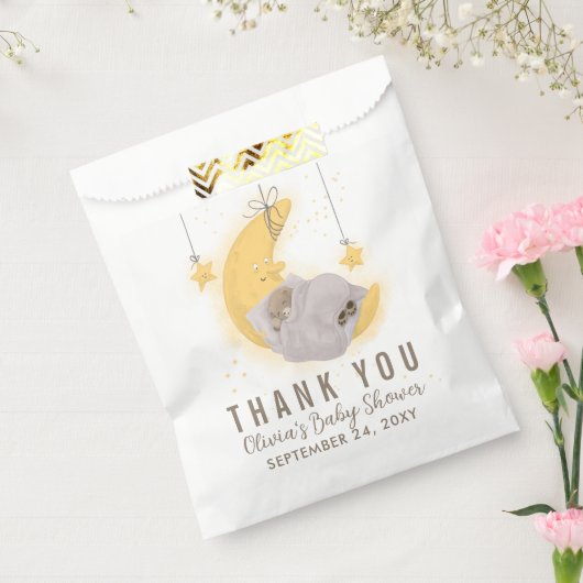 Teddy Bear Moon Neutral Baby Dusche Vielen Dank Geschenktütchen (Versiegelt)