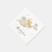 Teddy Bear Moon Stars Baby Shower Napkins Serviette (Ecke)