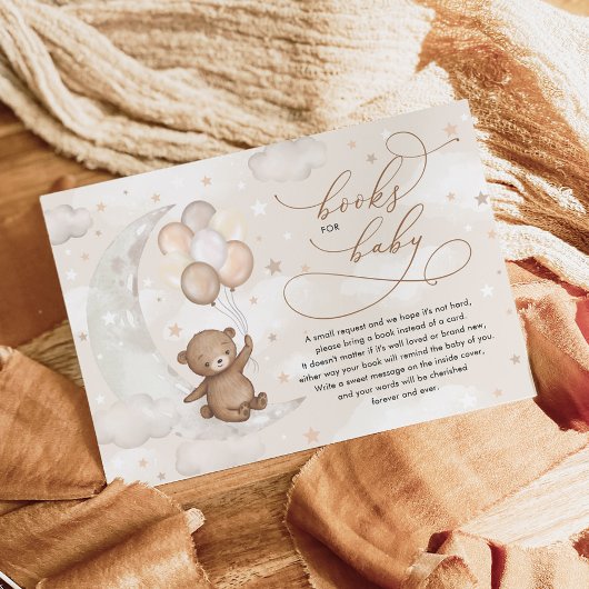 Teddy Bear Moon Stars Balloons Bücher für Baby Begleitkarte
