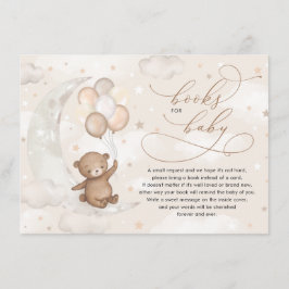 Teddy Bear Moon Stars Balloons Bücher für Baby Begleitkarte