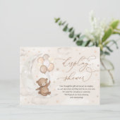 Teddy Bear Moon Stars Balloons Display Dusche Begleitkarte (Stehend Vorderseite)