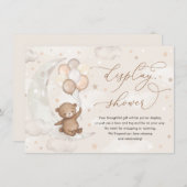 Teddy Bear Moon Stars Balloons Display Dusche Begleitkarte (Vorne/Hinten)