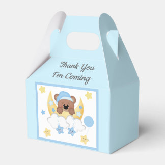 Teddy Bear Moon Stars Clouds Baby Boy Dusche Geschenkschachtel