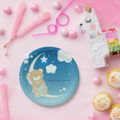 Teddy Bear Moon & Stars Kinderdusche Sprinkle Pappteller (Party)