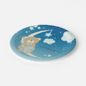 Teddy Bear Moon & Stars Kinderdusche Sprinkle Pappteller (Schrägansicht)