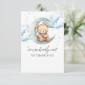 Teddy Bear Moon Stars Vielen Dank Dankeskarte (Stehend Vorderseite)