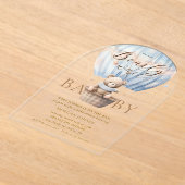 Teddy Bear Moon über der Moon Baby Dusche Acryleinladungen (Ablage )