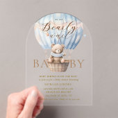 Teddy Bear Moon über der Moon Baby Dusche Acryleinladungen (Insitu (Handheld))