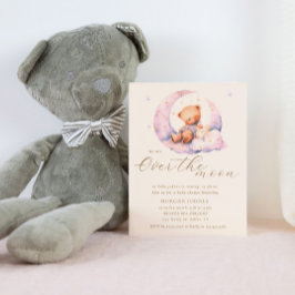 Teddy Bear Moon über der Moon Baby Dusche Einladung