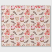 Teddy Bear Muster Wrapping Paper Geschenkpapier (Flach)