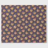 Teddy Bear Muster Wrapping Paper Geschenkpapier (Flach)
