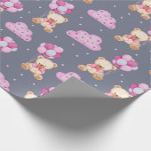 Teddy Bear Muster Wrapping Paper Geschenkpapier (Ecke)