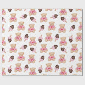 Teddy Bear Muster Wrapping Paper Geschenkpapier (Flach)