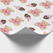 Teddy Bear Muster Wrapping Paper Geschenkpapier (Ecke)