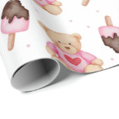 Teddy Bear Muster Wrapping Paper Geschenkpapier (Rolleneckpunkt)