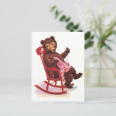 Teddy Bear Nähkleidung Postkarte (Stehend Vorderseite)