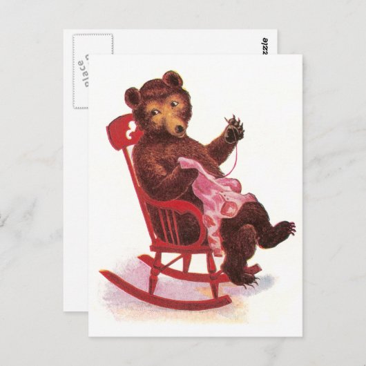 Teddy Bear Nähkleidung Postkarte (Vorne/Hinten)