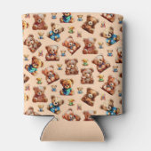 Teddy Bear Nahtloses Muster für Kinder Dosenkühler (Rückseite)