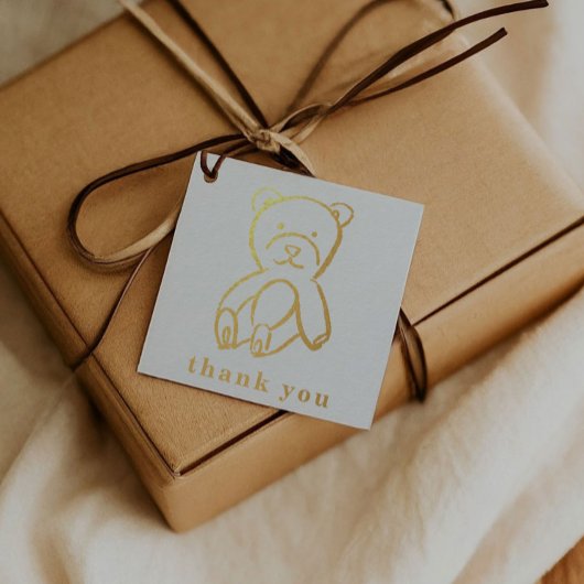 Teddy Bear Neugeborene Illustration Baby Shower Go Geschenkanhänger