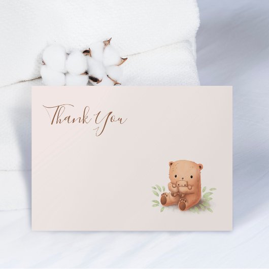 Teddy Bear Neutral Baby Dusche Danke Note Card